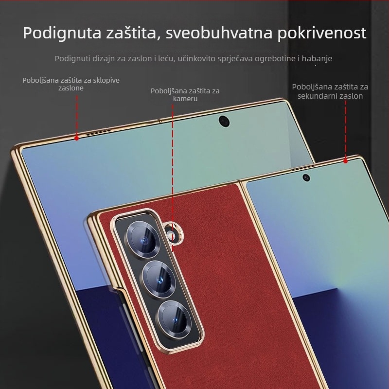 Samsung W25 zaštitna maska s preklopnim poklopcem SM-W9025, kineskog stila, visokokvalitetna kožna tekstura