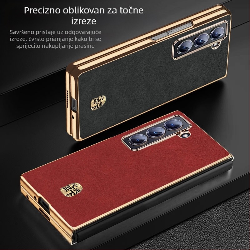 Samsung W25 zaštitna maska s preklopnim poklopcem SM-W9025, kineskog stila, visokokvalitetna kožna tekstura