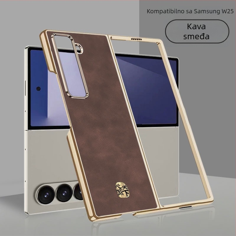 Samsung W25 zaštitna maska s preklopnim poklopcem SM-W9025, kineskog stila, visokokvalitetna kožna tekstura