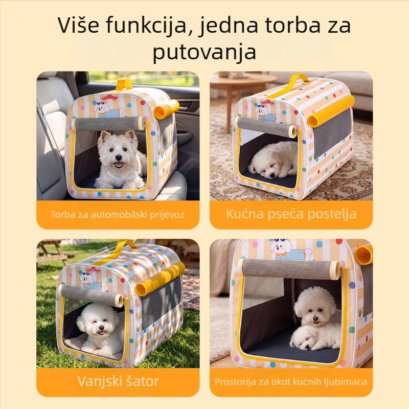 Torba za putovanja kućnih ljubimaca za auto, sklopivi transporter za pse i mačke, prijenosno sigurnosno sjedalo, auto ležaljka za male pse i mačke