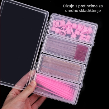 Box-in-Box s četiri odjeljka, neovisni organizator za pohranu alata za šminku, proizvoda za njegu kose, nokte te nosivih umjetnih noktiju