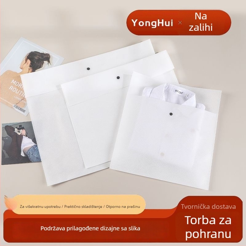 Prilagođene vreće za pakiranje od netkanog materijala sa ravnim otvorom i kopčom, prašno-zaštitne vreće za obuću i odjeću, vreće za skladištenje (po narudžbi)