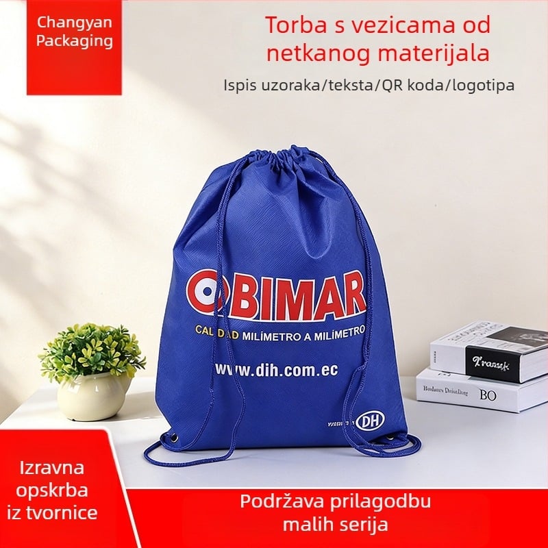 Torba od netkanog materijala sa šalom za pohranu cipela, otporna na vlagu i prašinu, mogućnost prilagodbe logotipa