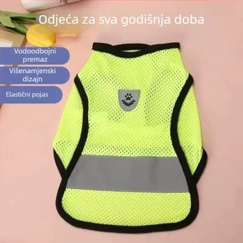 Reflektirajući prsluk za pse malih i srednjih veličina, prozračan mrežasti materijal, udoban za sve sezone.
