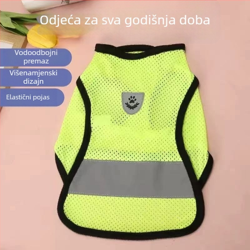 Reflektirajući prsluk za pse malih i srednjih veličina, prozračan mrežasti materijal, udoban za sve sezone.