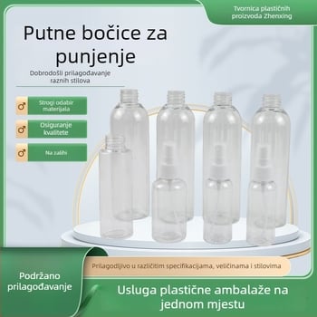 Putna ponovno punjiva bočica, prozirni raspršivač s tipkom, plastična raspršivač, kućanski kozmetički raspršivač, PET bočica za finu maglu