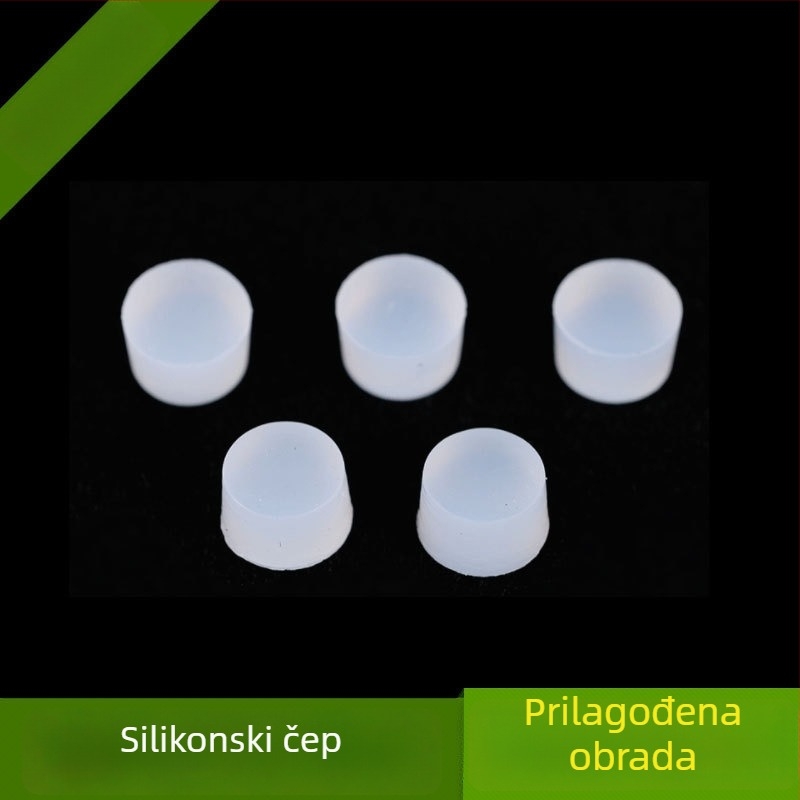 Silikonska brtva za brtvljenje i apsorpciju vibracija namještaja i kućanskih aparata, glava u obliku gljive, gumeni cilindrični zatvarač s T-oblikom