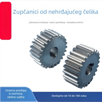 Zupčasti kotač od nehrđajućeg čelika 304, industrijski dijelovi prijenosa, cilindrični zupčanik s ravnim zubima, visoka preciznost prijenosa