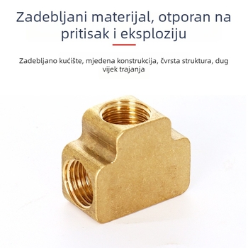 Bakreni konektor s unutarnjim navojem, kvadratni blok, četvero- i troportni pneumatski brzi spoj