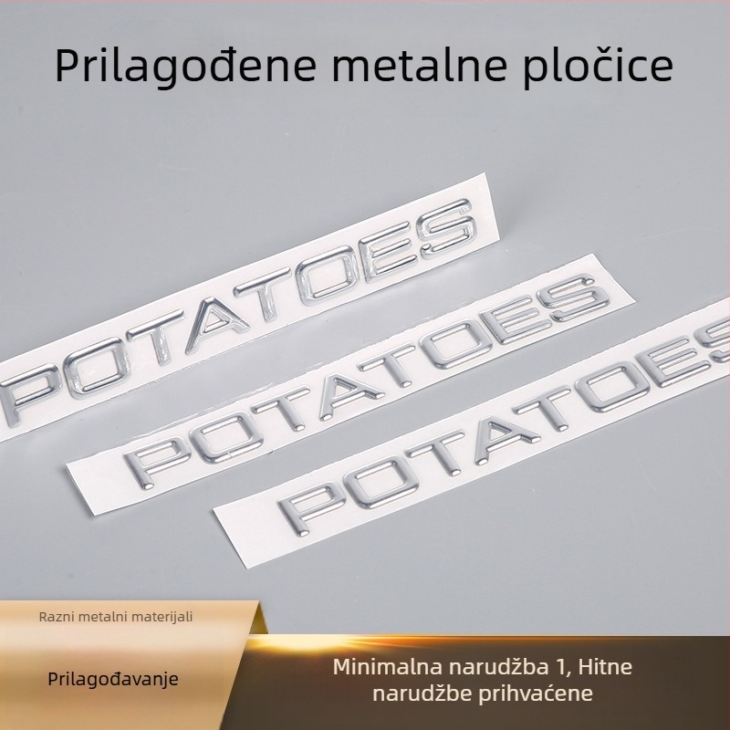 Plastična elektroplirana 3D slova – naljepnica za stražnji dio automobila – prilagođeno ubrizgavanje