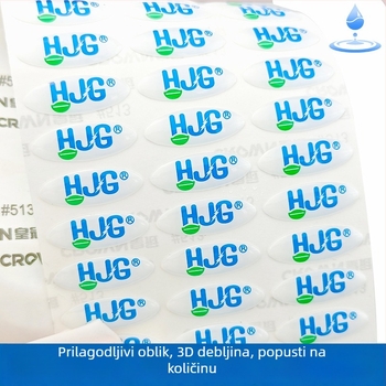 Prozirna etiketa od epoksidne smole za lijekove sa zelenom oznakom, prilagođeno apotekarsko logo, naljepnica s otiskom folijom