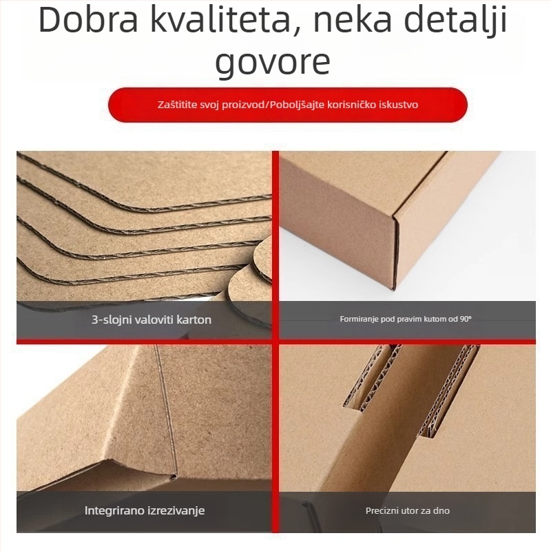 Kutija za elektroniku s tri sloja, prilagođen otisak logotipa, različitih veličina