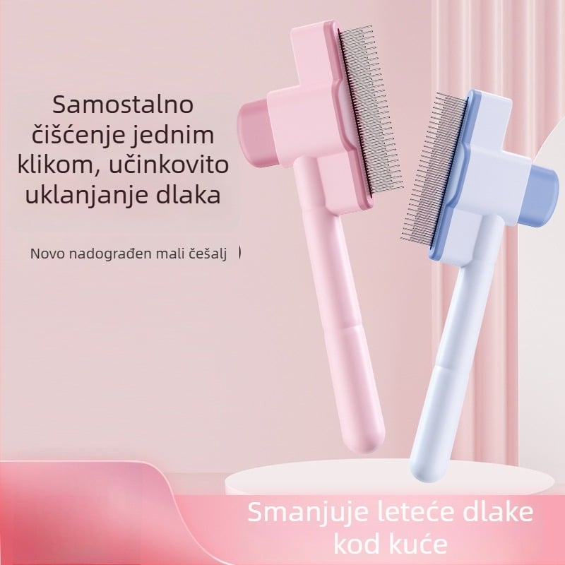 Četka za njegu dlake mačaka i psa, uklanjanje čvorova i labavih dlaka, samočišćujući alat