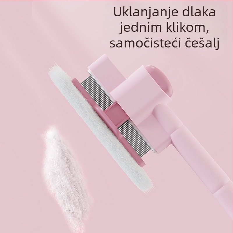 Četka za njegu dlake mačaka i psa, uklanjanje čvorova i labavih dlaka, samočišćujući alat