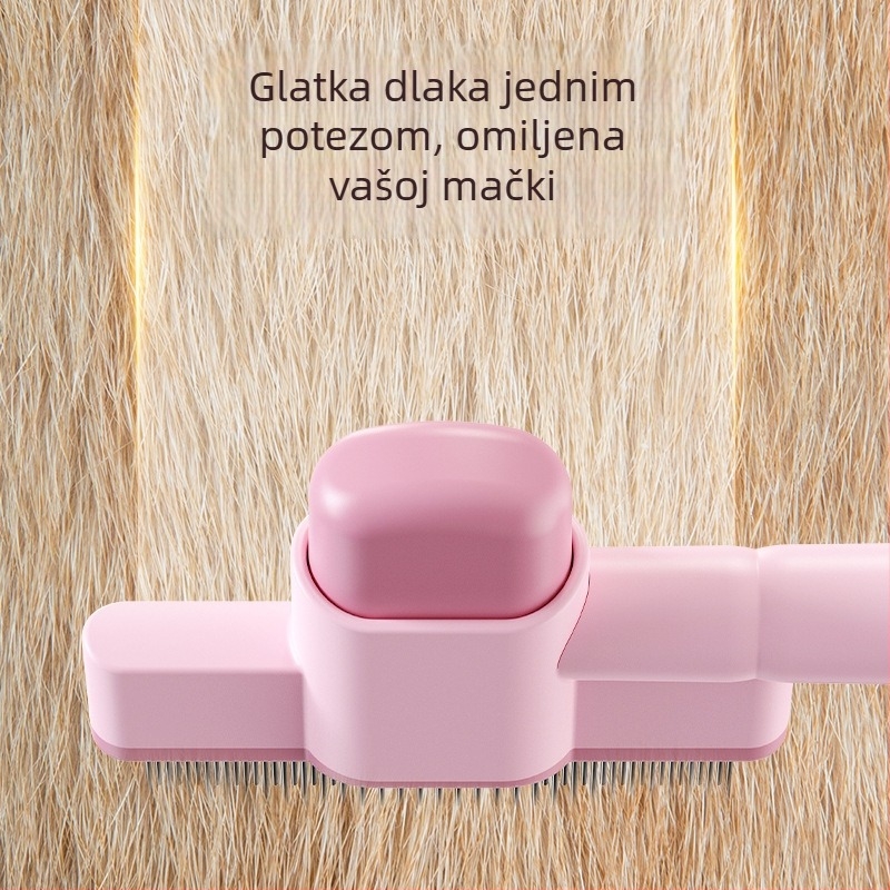 Četka za njegu dlake mačaka i psa, uklanjanje čvorova i labavih dlaka, samočišćujući alat