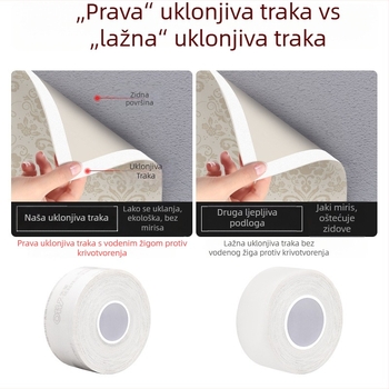 Otklonjiva dvostruka traka s akrilnom pjenom, snažna adhezija, zidovi sigurno, 3 mm x 3 m / 5 m, bez ostataka