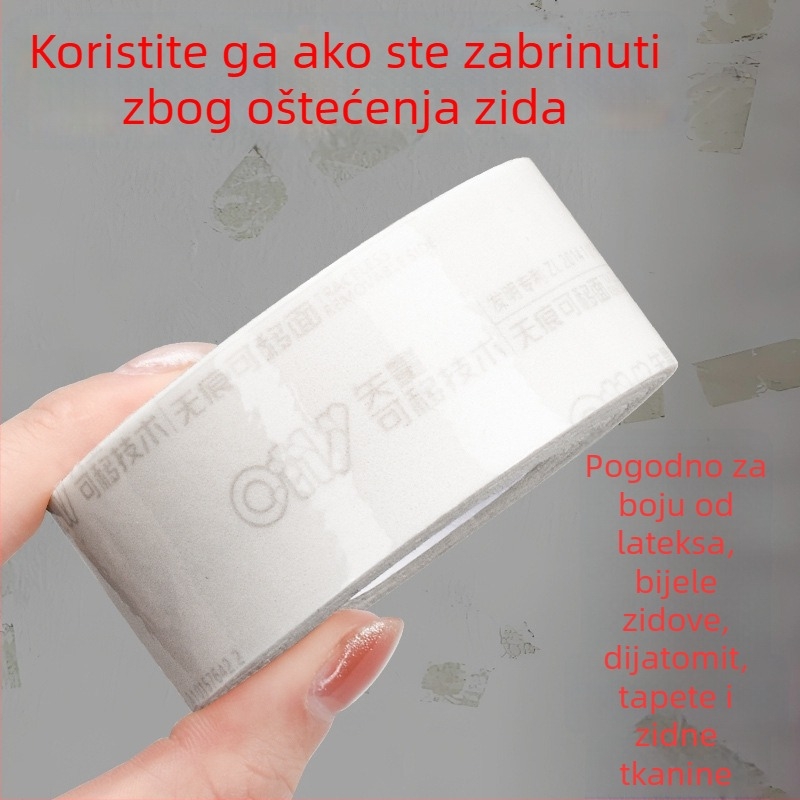 Otklonjiva dvostruka traka s akrilnom pjenom, snažna adhezija, zidovi sigurno, 3 mm x 3 m / 5 m, bez ostataka