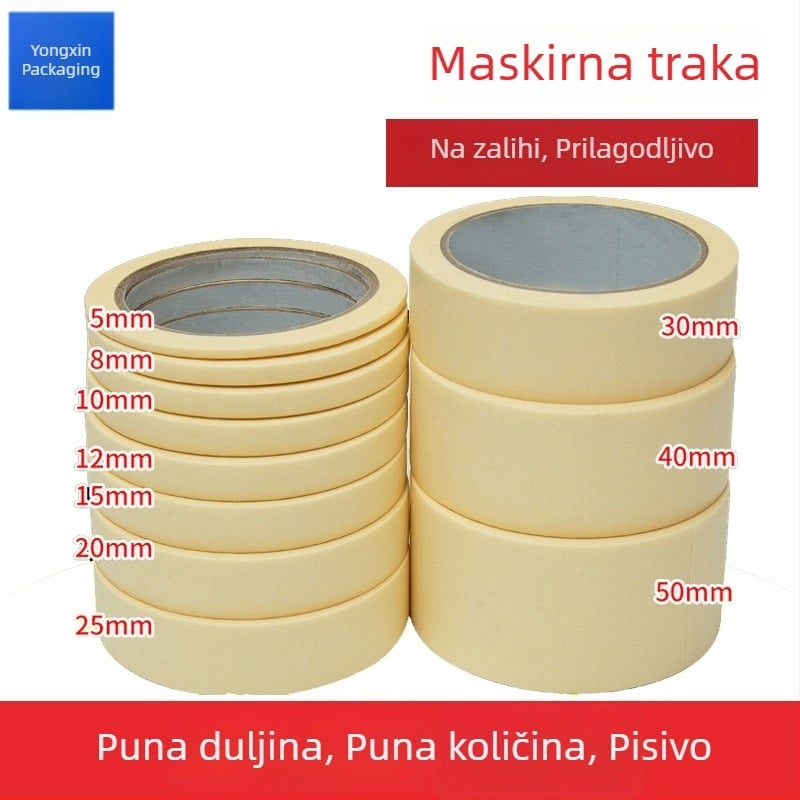 Maskirajuća traka od maske papira, razdvajanje boja, lako se rastrga i može se pisati, za umjetničku dekoraciju i slikanje