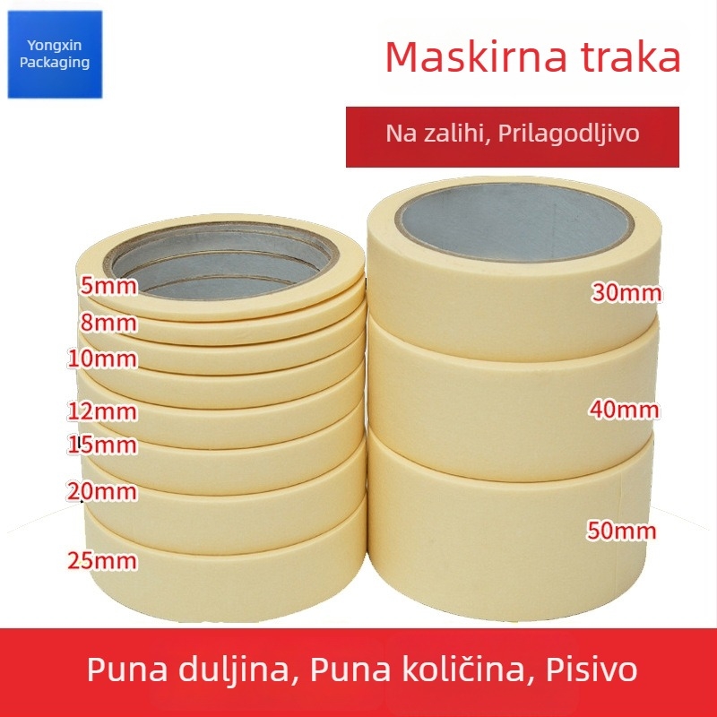 Maskirajuća traka od maske papira, razdvajanje boja, lako se rastrga i može se pisati, za umjetničku dekoraciju i slikanje
