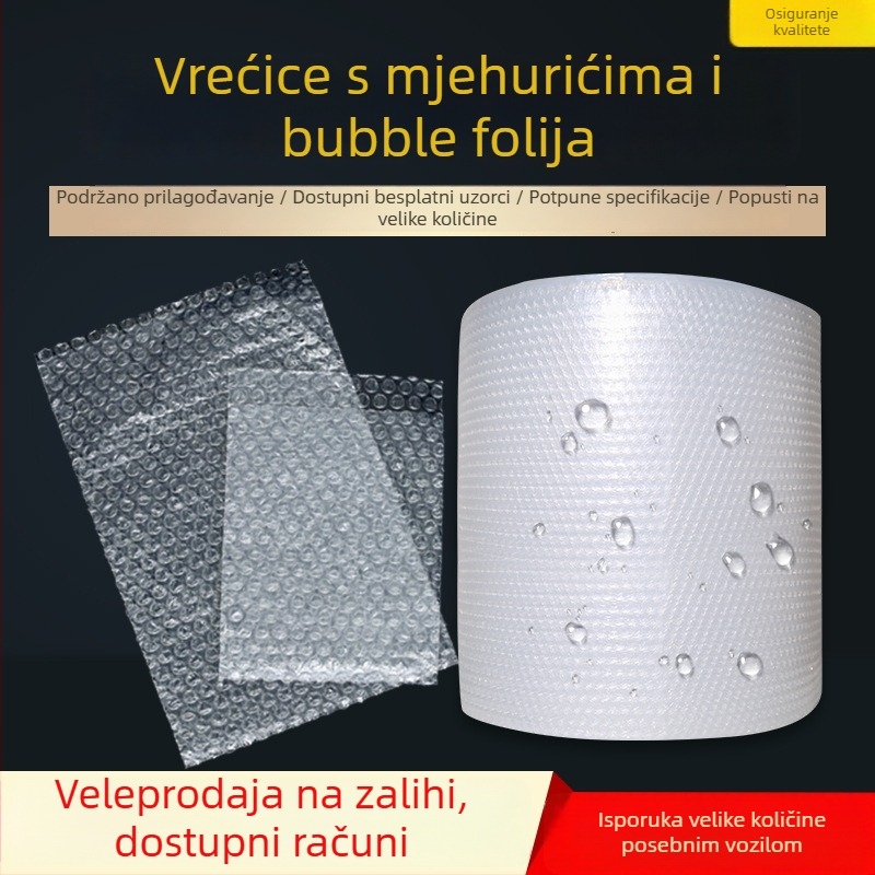 Dvostruko slojevita ojačana balon folija, otporna na udarce, vodootporan pjen papir, plastična rola balona