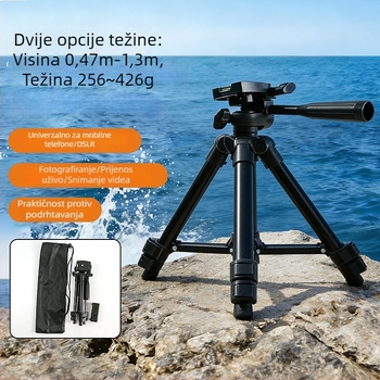 Prenosni stativ za kameru i pametni telefon, pogodan za prijenos uživo, DSLR i mirrorless