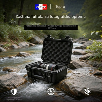 Ažurirana ojačana kutija za alate s trostranom zaštitom, veliki kapacitet za fotografsku opremu, satove i digitalne uređaje