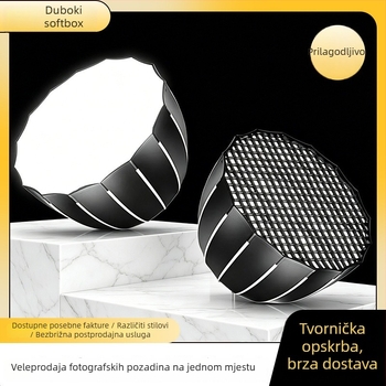 Duboki softbox s Bowens držačem, mrežom, za livestream osvjetljenje, difuzor mekog svjetla, sferna rasvjeta
