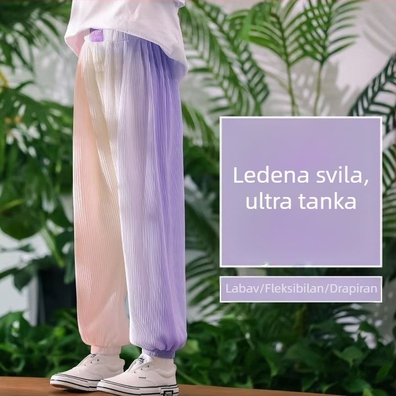 Hlače protiv komaraca za djevojčice, lagane ljetne, Ice Silk tkanina, veličina 120, ljeto 2024