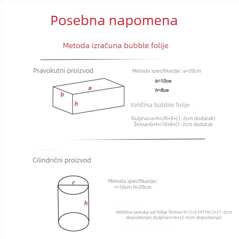 Debela mjehurić vrećica, otporna na udarce, prozirna, novi materijal