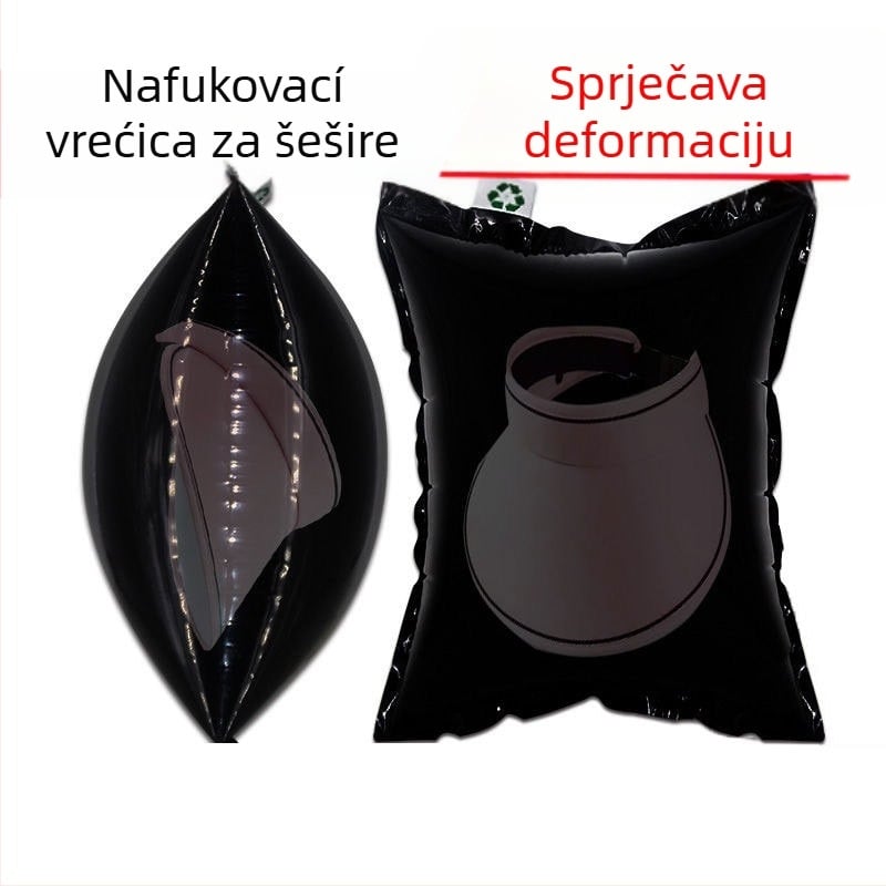 Crna mjehurična poštanska vrećica za pakiranje kapa, zaštita od stiskanja, napuhavajuća zaštita za otpremu