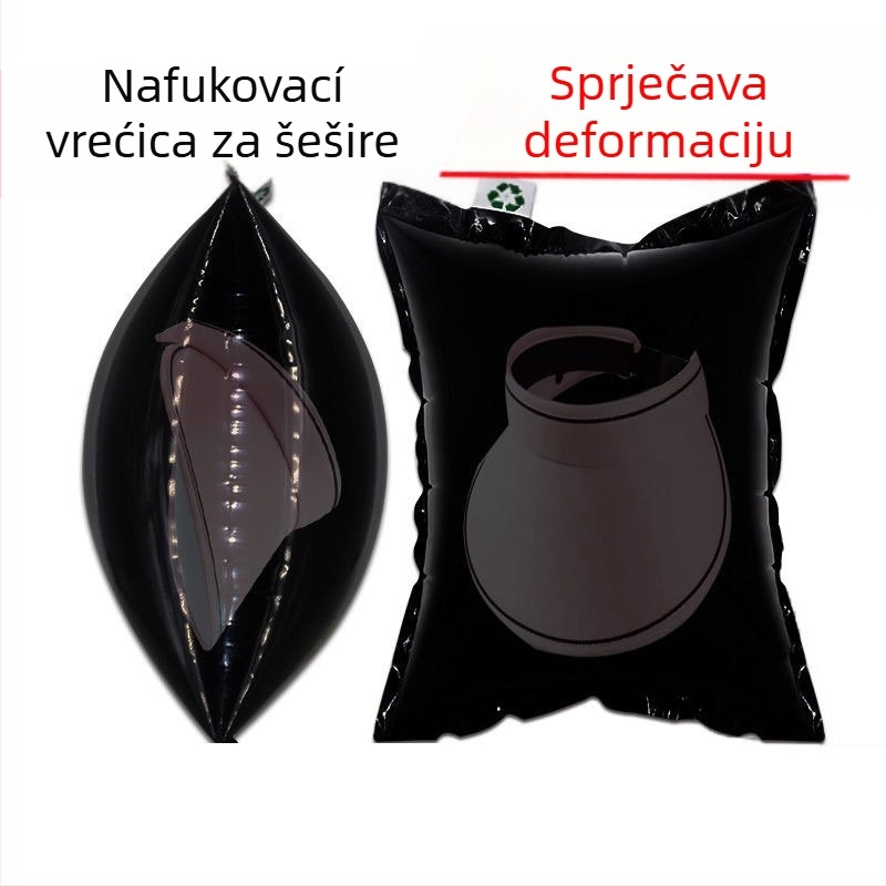 Crna mjehurična poštanska vrećica za pakiranje kapa, zaštita od stiskanja, napuhavajuća zaštita za otpremu