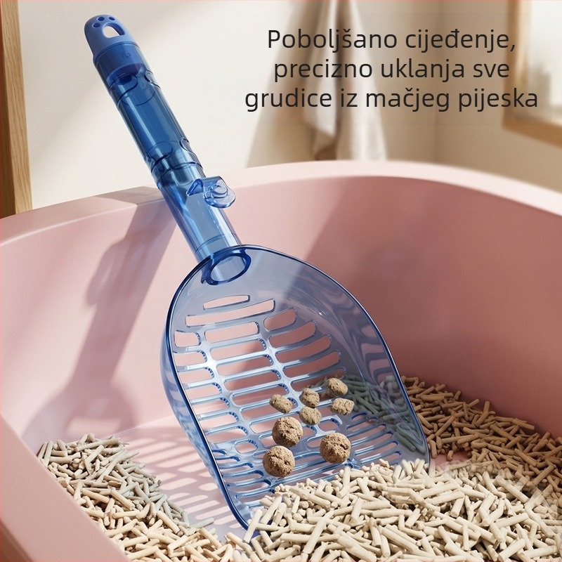 Duga ručka za mačji WC, velika plastična lopatica za mačje leglo, dno koje se ne lijepi, alat za čišćenje kućnih ljubimaca