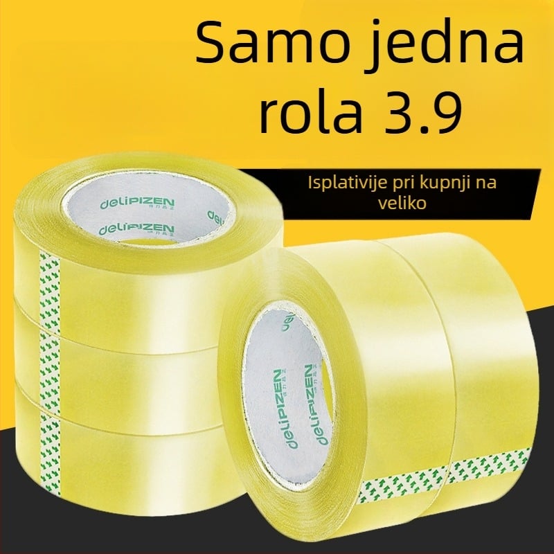 Prozirna kutna traka za pakiranje, debljina 52 mm, širina 45 mm, duljina 100 m, BOPP film, ljepilo na bazi pritiska, za preseljenje i zatvaranje kutija