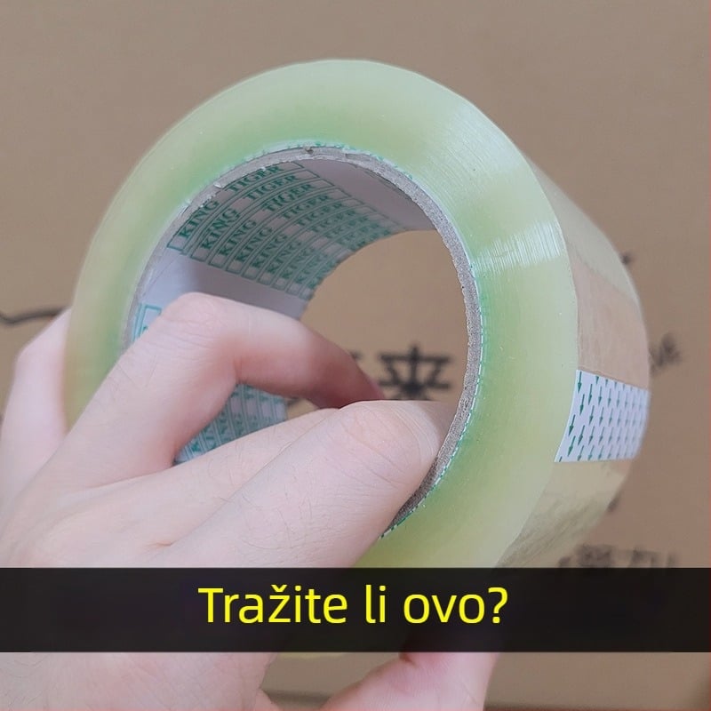 Otisnuta prozirna traka za pakiranje s upozoravajućim tekstom, širina 4,5 cm, duljina 100 m