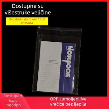 Kvadratne OPP samoljepljive prozirne vrećice, 30x35 cm, dvostruki sloj, 5 mil