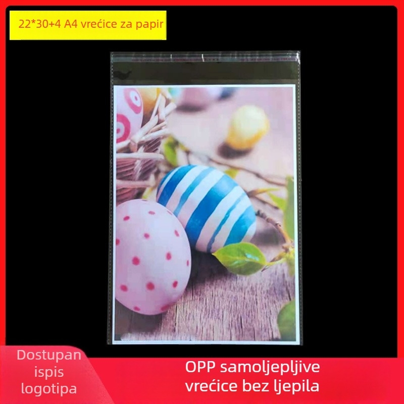 Kvadratne OPP samoljepljive prozirne vrećice, 30x35 cm, dvostruki sloj, 5 mil