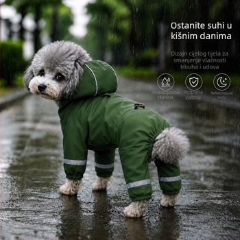 Reflektirajući vodootporni kaput s kapuljačom za male pse (Teddy, Bichon, Corgi, Schnauzer)