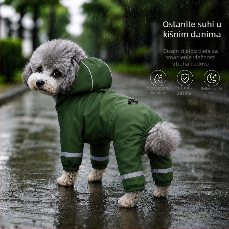 Reflektirajući vodootporni kaput s kapuljačom za male pse (Teddy, Bichon, Corgi, Schnauzer)