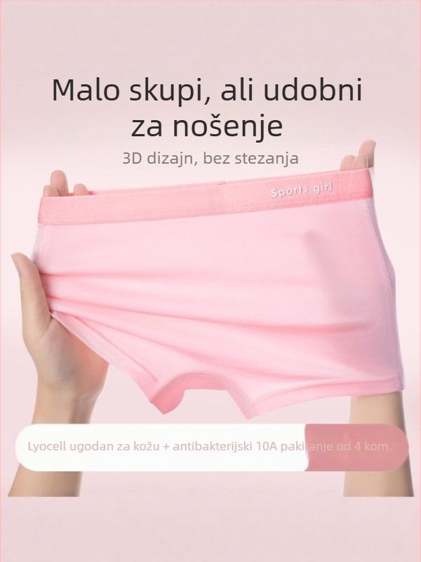 Ljetno donje rublje za djevojčice od Lyocell, antibakterijsko, klasičan kroj, 4 komada, prozračno