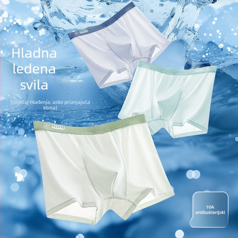 Boxerice za tinejdžere dječake od ice silk, ljetne, tanke i prozračne mreže