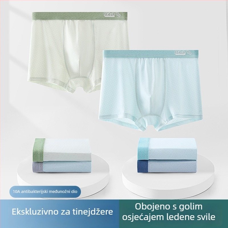 Boxerice za tinejdžere dječake od ice silk, ljetne, tanke i prozračne mreže