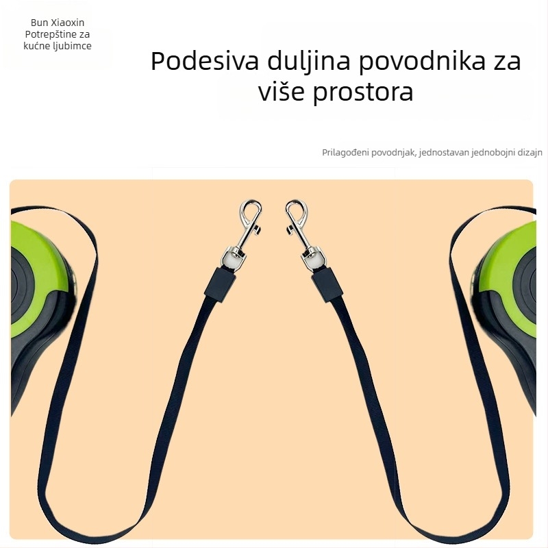 Najlon uzica za pse s lancem, za velike pse, pogodna za šetnje s psima i mačkama