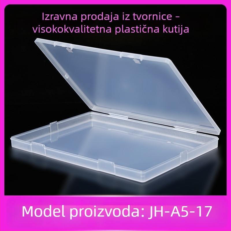 A5 plastična kutija za pakiranje s dodacima, velika ravna kutija, prozirna PP
