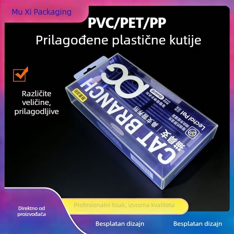 PVC/PET/PP plastična kutija za pakiranje poslastica za kućne ljubimce, u boji tiska, prilagodljiva, s poklopcem, moguć ispis logotipa
