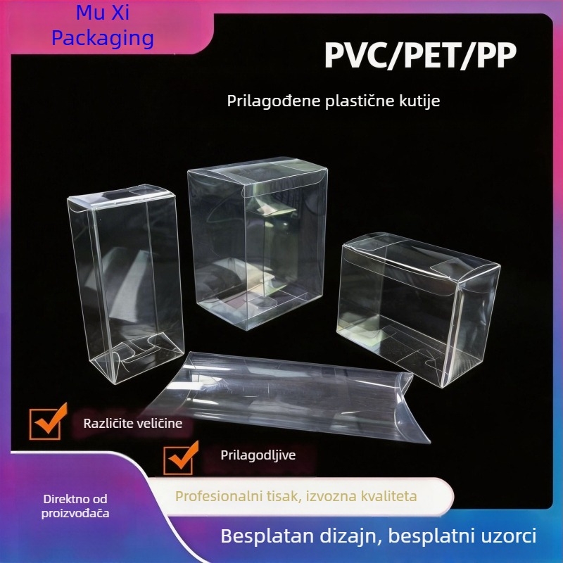PVC/PET/PP plastična kutija za pakiranje poslastica za kućne ljubimce, u boji tiska, prilagodljiva, s poklopcem, moguć ispis logotipa