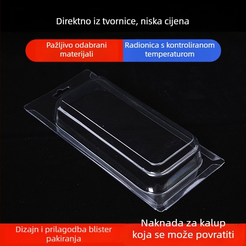 Prilagođena PET blister kutija za pakiranje, prozirna, s nabiranim rubom, Zirui