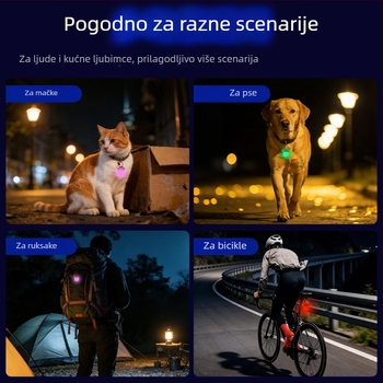 LED privjesak za pse u obliku gljive – noćne šetnje, svijetleća oznaka na ogrlici, anti‑izgubavanje