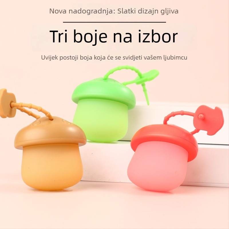 LED privjesak za pse u obliku gljive – noćne šetnje, svijetleća oznaka na ogrlici, anti‑izgubavanje