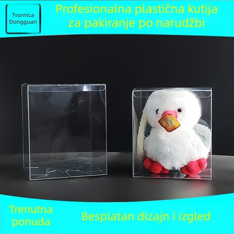 Prozirna PET kutija za pakiranje lutaka, PVC boja tiska, kvadratna kutija