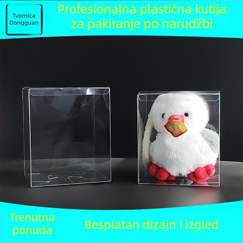 Prozirna PET kutija za pakiranje lutaka, PVC boja tiska, kvadratna kutija